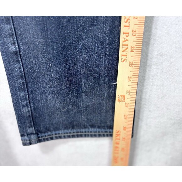 Log Mens Denim Jeans Blue 34 Hip Hop Y2K Embroidered Pockets Ramie Cotton - Picture 9 of 13